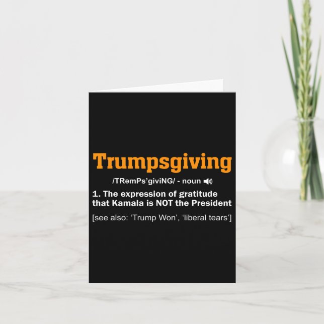 Carte Le gagnant de Trump Thanksgiving, Funny Turkey Day (Devant)