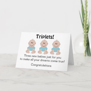Carte Le garçon Triplet Nouveau né bébé