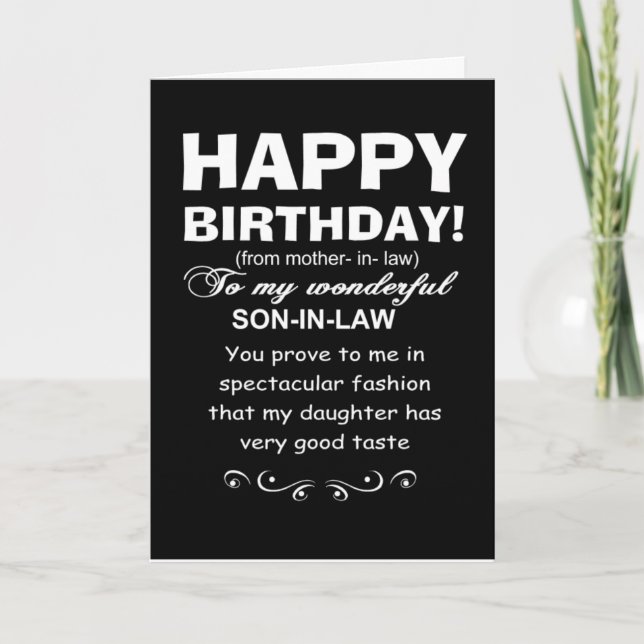 Carte Le gendre prouve aux filles un grand goût annivers (Devant)