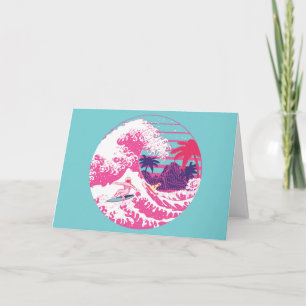 Carte Le grand surf rose