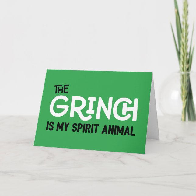 Carte Le Grinch est mon Animal Spirituel Citation (Devant)