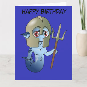 Carte Le guerrier de grand d'anniversaire Neptune de