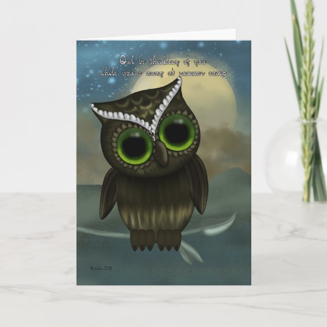 Carte Le hibou de colonie de vacances pense à vous, (Devant)