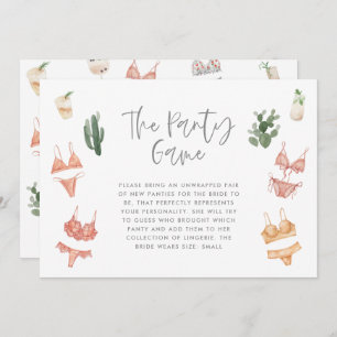 Carte Le jeu culotte lingerie cactus champagne