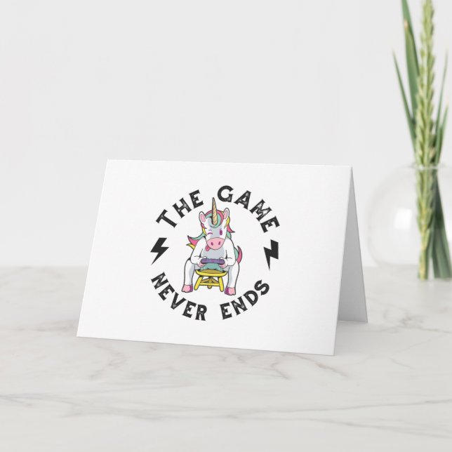 Carte Le jeu ne se termine jamais pour Unicorns (Devant)