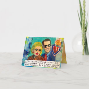 CARTE LE JOLI VISAGE DE NOTECARD-A VIEILLIT, UN CORPS