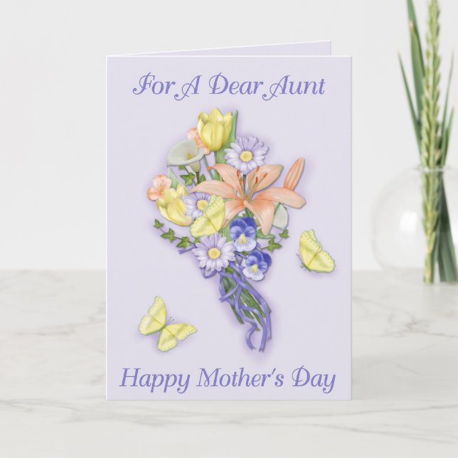 Carte Le jour de mère de bouquet de lavande (Devant)