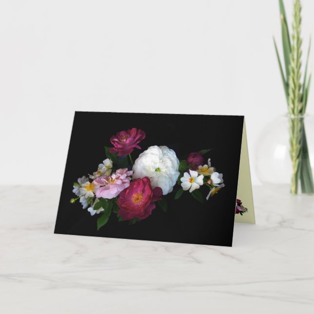 Carte Le jour de mère démodé de roses (Devant)