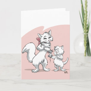 Carte Le jour de mère heureux ! ! Chat et chaton de