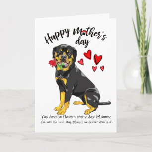 Carte Le jour de mère heureux de votre rottweiler