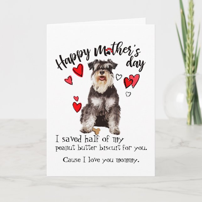 Carte Le jour de mère heureux de votre Schnauzer (Devant)