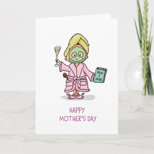 Carte Le jour de mère heureux humoristique - heure de (Devant)