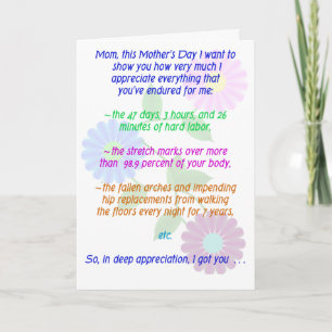 Carte Le jour de mère heureux pour tous que vous avez