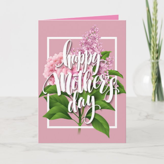 Carte Le jour de mère rose lilas (Devant)