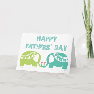 Carte Le jour de pères heureux - éléphants