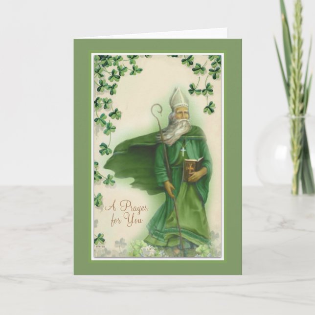 Carte Le jour de St Patrick avec la prière et la (Devant)