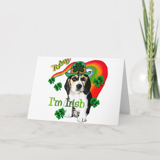 Carte Le jour de St Patrick de beagle (Devant)