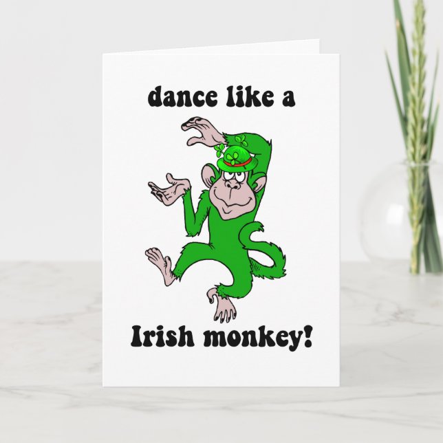 Carte Le jour de St Patrick drôle de singe (Devant)