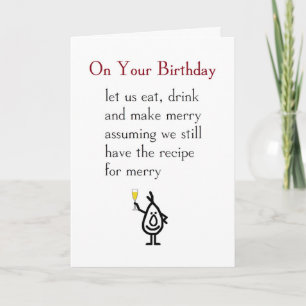 Carte Le jour de votre anniversaire - un drôle de poème 