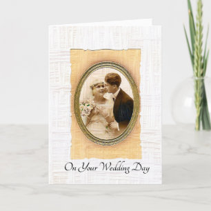 Carte Le jour de votre mariage Couple Vintage