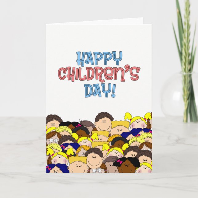 Carte Le jour des enfants heureux - enfants de sourire (Devant)