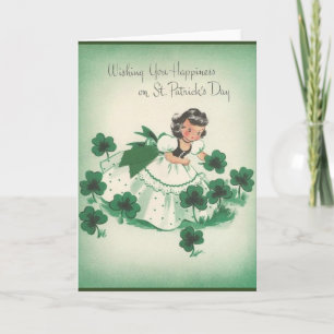 Carte Le jour irlandais vintage de St Patrick de fille