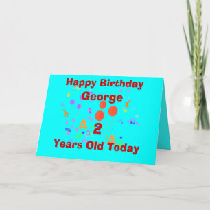 Carte Le joyeux anniversaire 2 ans ajoutent le nom/âge