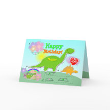 Le joyeux anniversaire Dino 3D nommé a coupé et