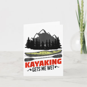 Carte Le kayak me mouille drôle Noël kayak kayakiste