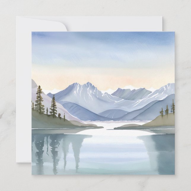 Carte Le lac Tahoe | Aquarelle Montagne Californie Nevad (Devant)
