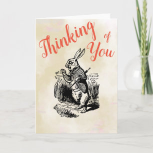 Carte Le lapin blanc Alice au pays des merveilles Penser