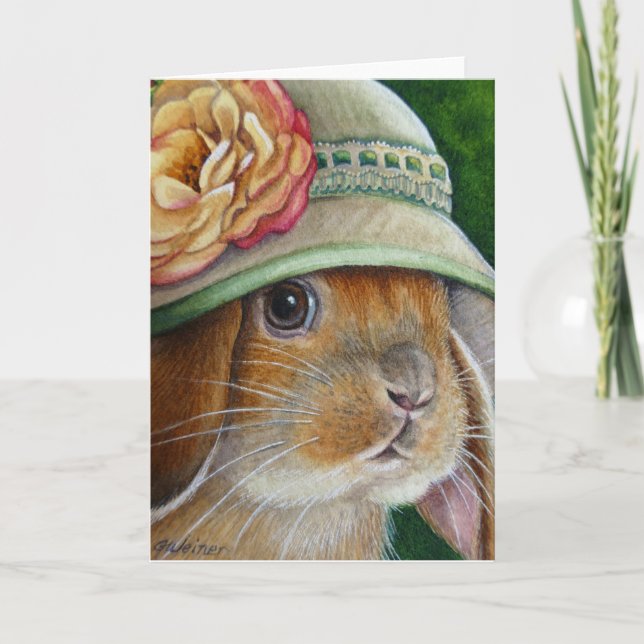 Carte Le lapin de lapin Brown dans l'aquarelle de printe (Devant)