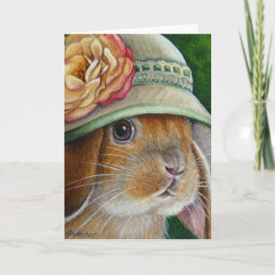 Carte Le lapin de lapin Brown dans l'aquarelle de printe