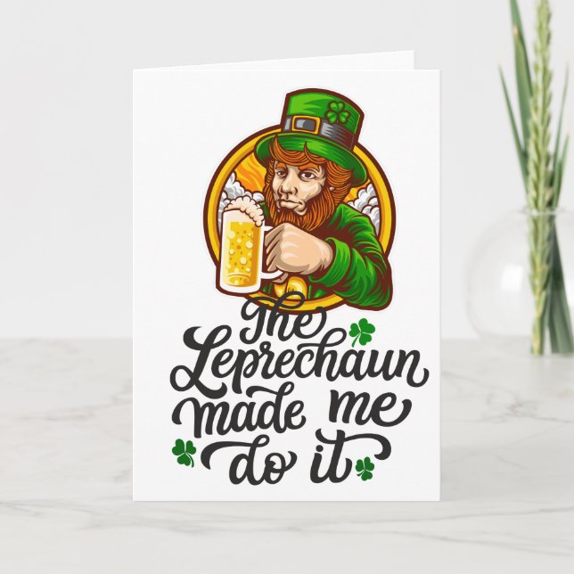 Carte Le Leprechaun m'a fait faire ça (Devant)