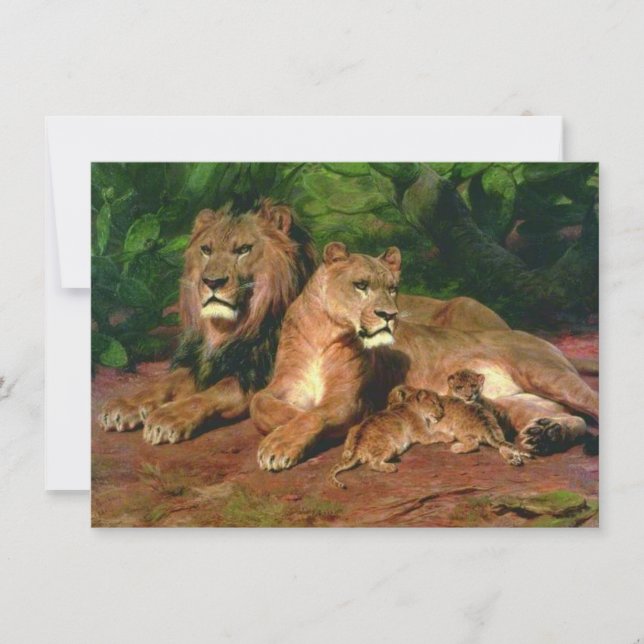 Carte Le lion à la maison (par Rosa Bonheur) (Devant)