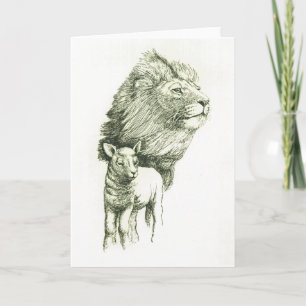 CARTE LE LION ET L'AGNEAU