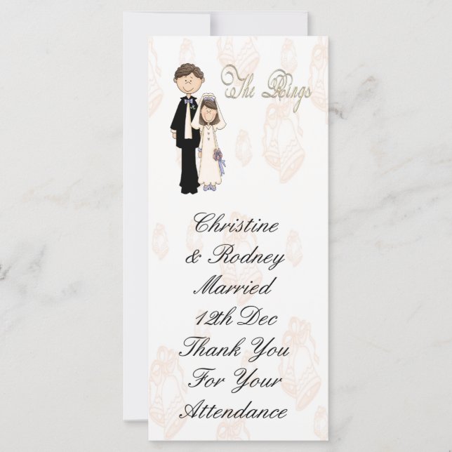 Carte Le mariage de réception (Devant)