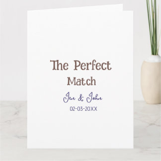 Carte le mariage parfait gris nom date bleu