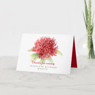 Carte Le mariage rouge d'art de fleur de waratah vous
