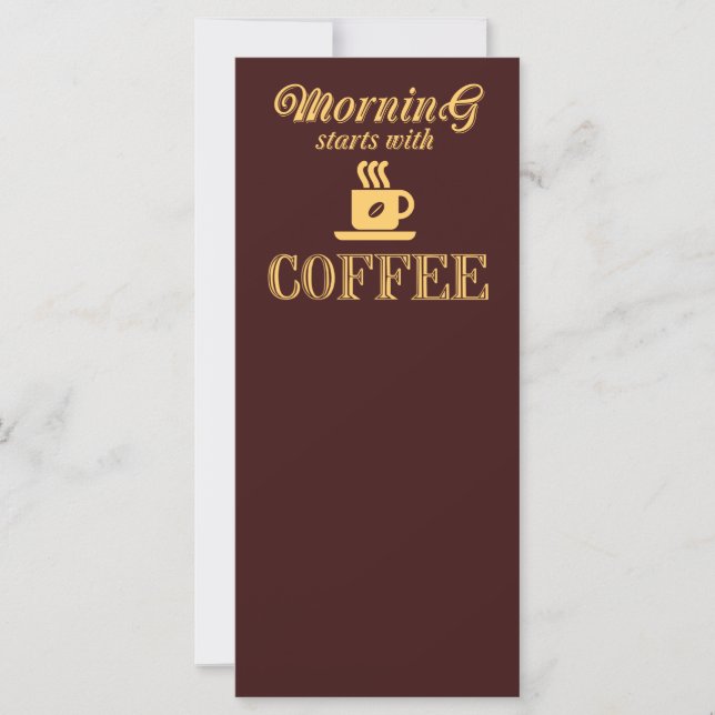 Carte Le matin commence avec du café (Devant)