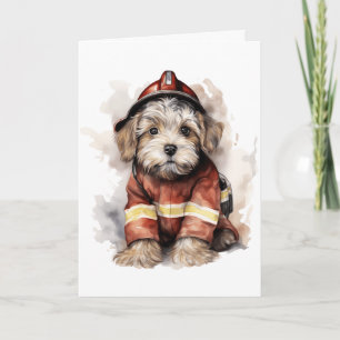 Carte Le meilleur ami du pompier Chien en Fumer