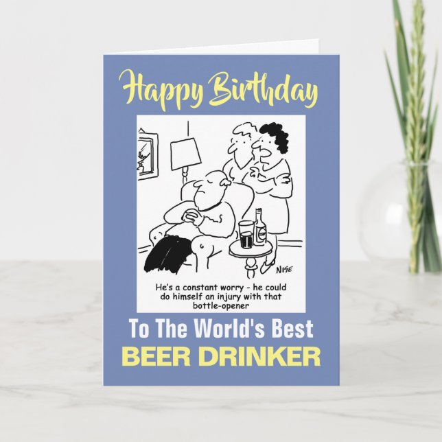 Carte Le meilleur buveur de bière au monde - Joyeux anni (Devant)