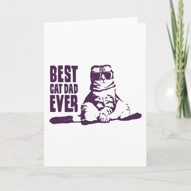 Carte LE MEILLEUR DAD DAD JAMAIS CATÉGORIE CITER Cat Dad (Devant)
