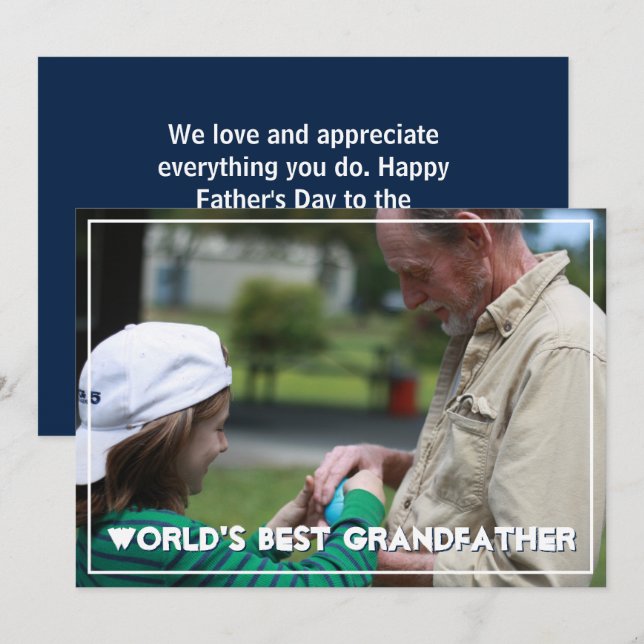 Carte Le meilleur grand-père du monde | Fête des pères (Devant / Derrière)