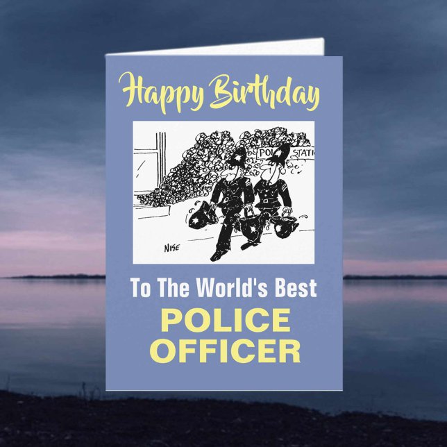 Carte Le meilleur policier du monde - Joyeux anniversair (Créateur téléchargé)