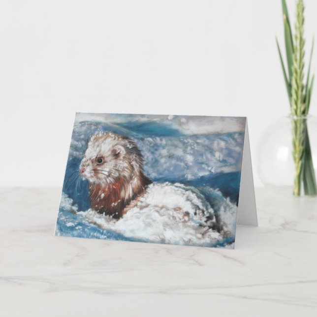 Carte Le merveilleux Ferret d'hiver (Devant)