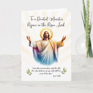 Carte Le ministre Pâques Jésus est ressuscité Réjouissez