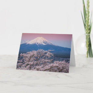 Carte Le mont Fuji et les fleurs de cerisiers
