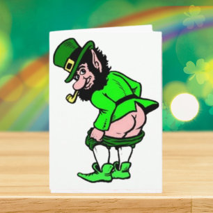 Carte Le Mooning de la Saint Patrick Leprechaun