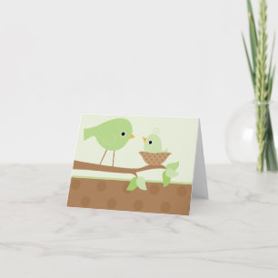 Carte Le nid d'oiseau de bébé (vert)